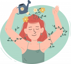 Ilustracion-de-una-mujer-cuidando-su-bienestar-relacionada-con-el-autoconocimiento